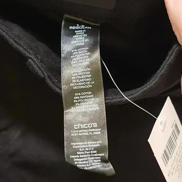 Chicos Slim Leg Black Jeans 1.5 Size 32in - Picture 5 of 9